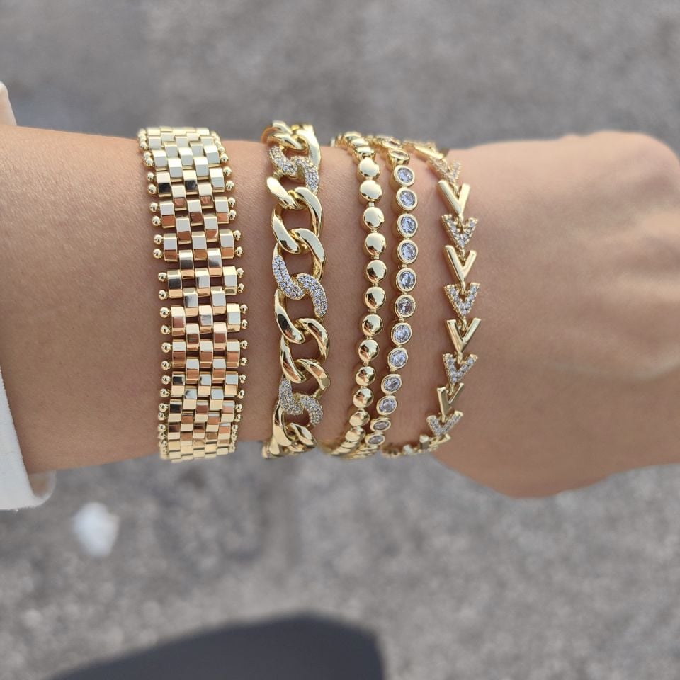 14 AYAR ALTIN KAPLAMA BAHAR BİLEKLİKLER