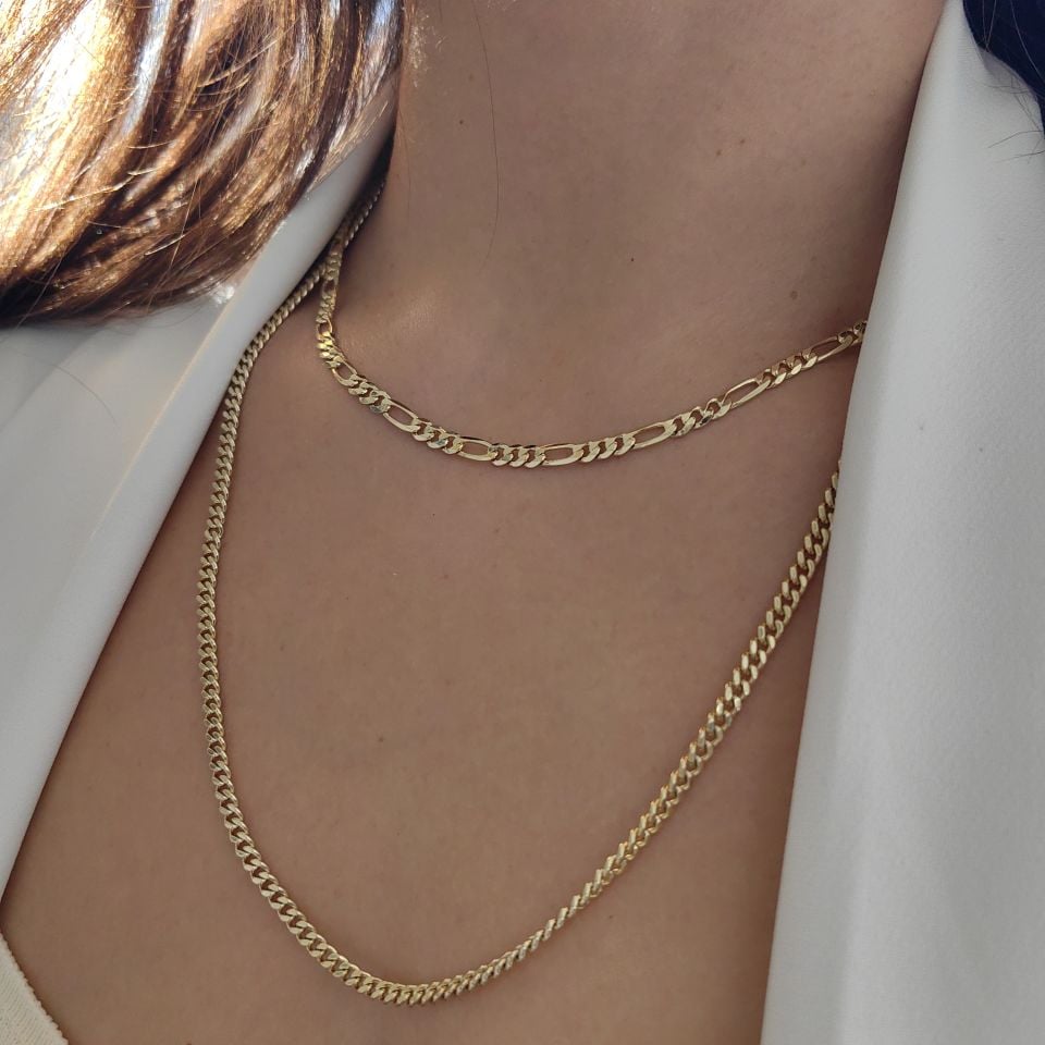 14 AYAR ALTIN RENGİ KUYUMCU MODEL ZİNCİRLER