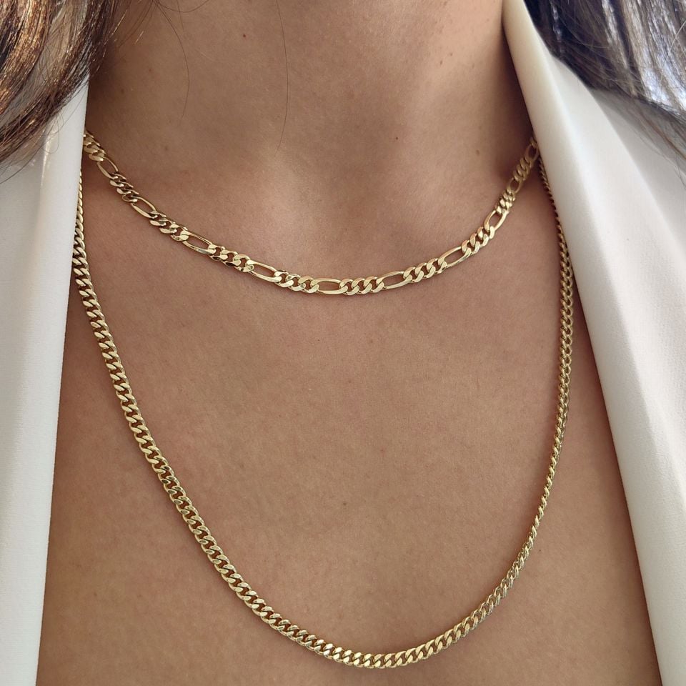 14 AYAR ALTIN RENGİ KUYUMCU MODEL ZİNCİRLER