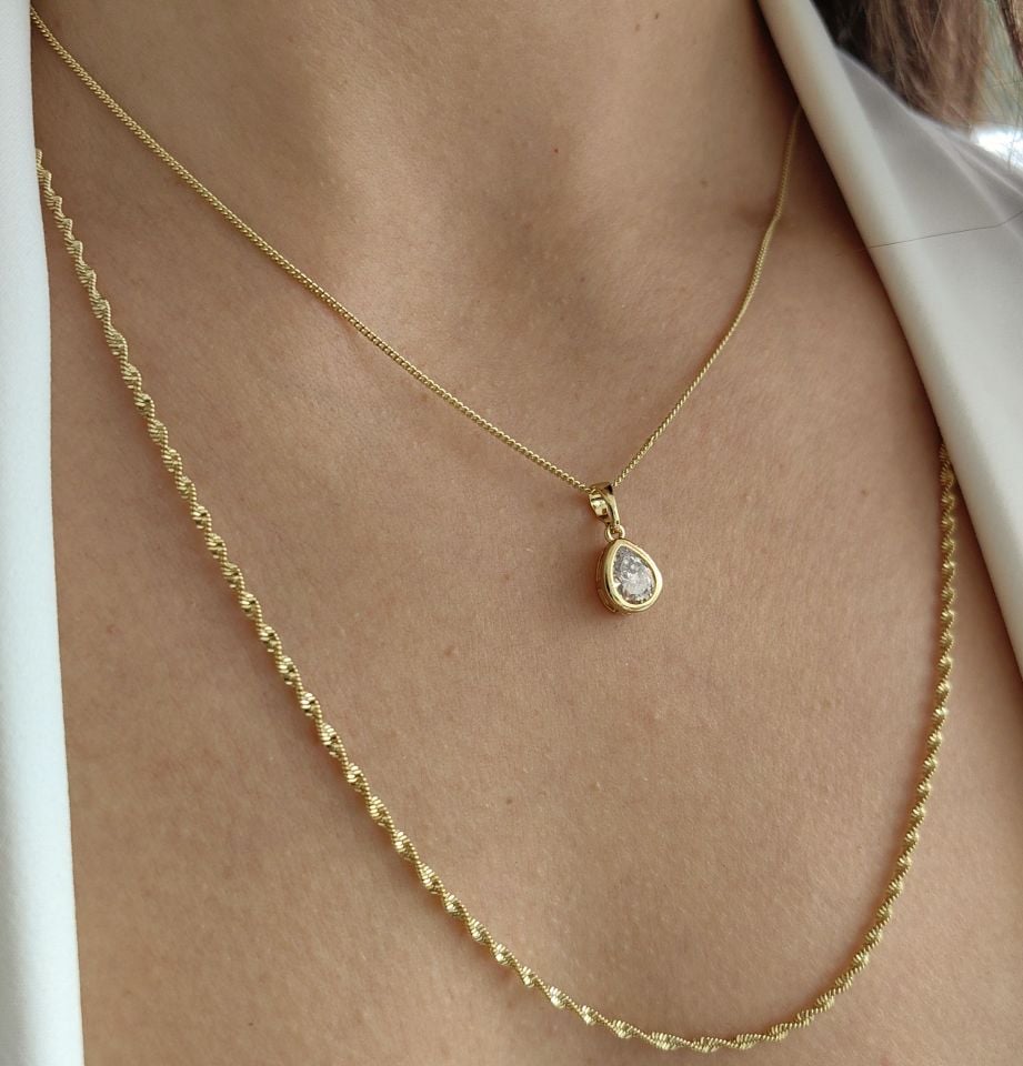 14 AYAR ALTIN RENGİ KUYUMCU MODEL ZİNCİR KOLYE