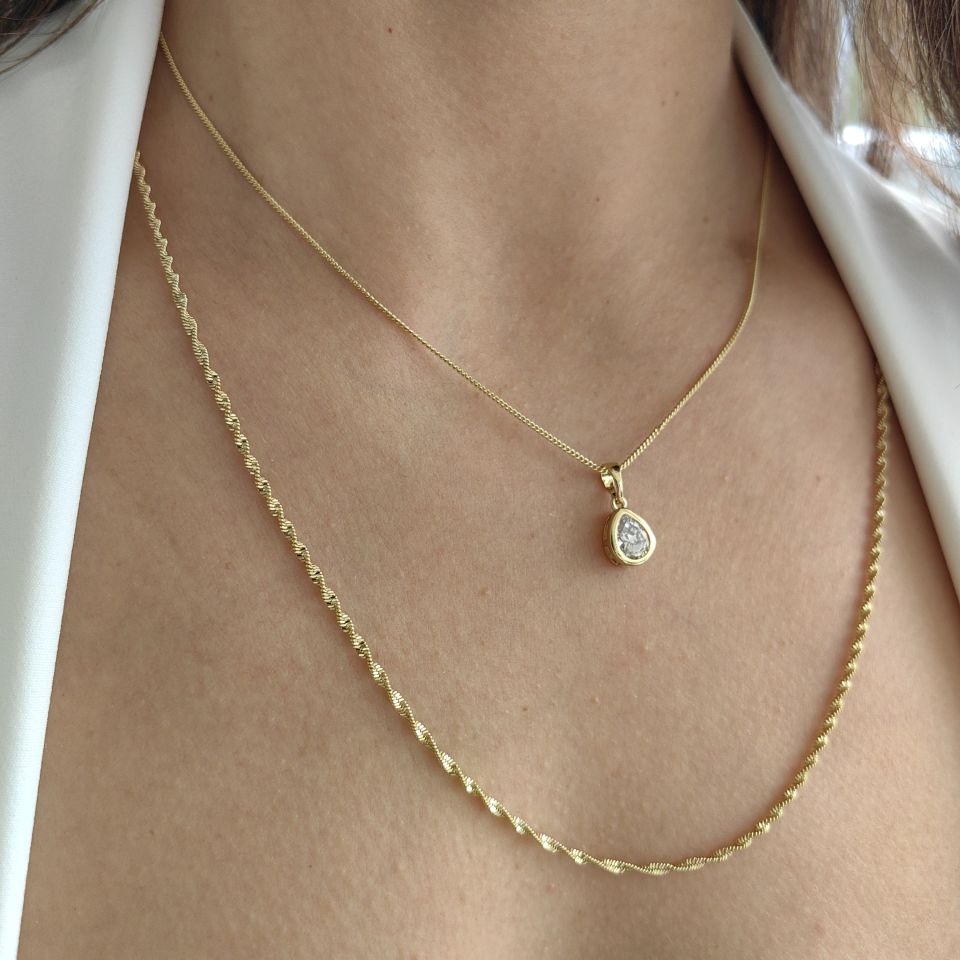 14 AYAR ALTIN RENGİ KUYUMCU MODEL ZİNCİR KOLYE