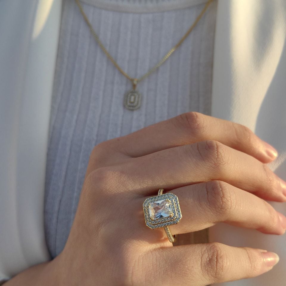 14 AYAR ALTIN RENGİ KUYUMCU MODEL BAGET YÜZÜK