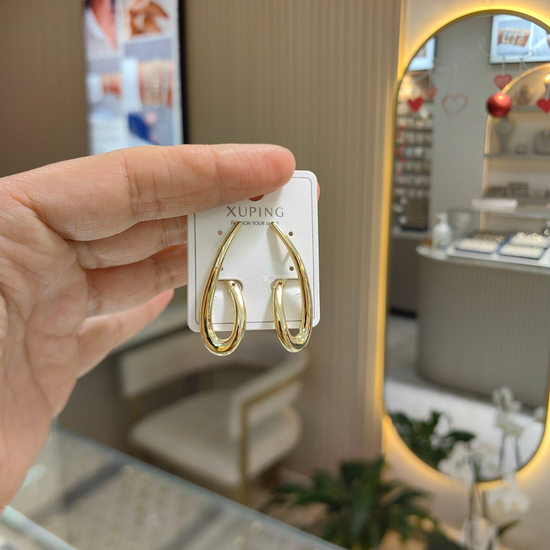 14K ALTIN KAPLAMA TASARIM KÜPE