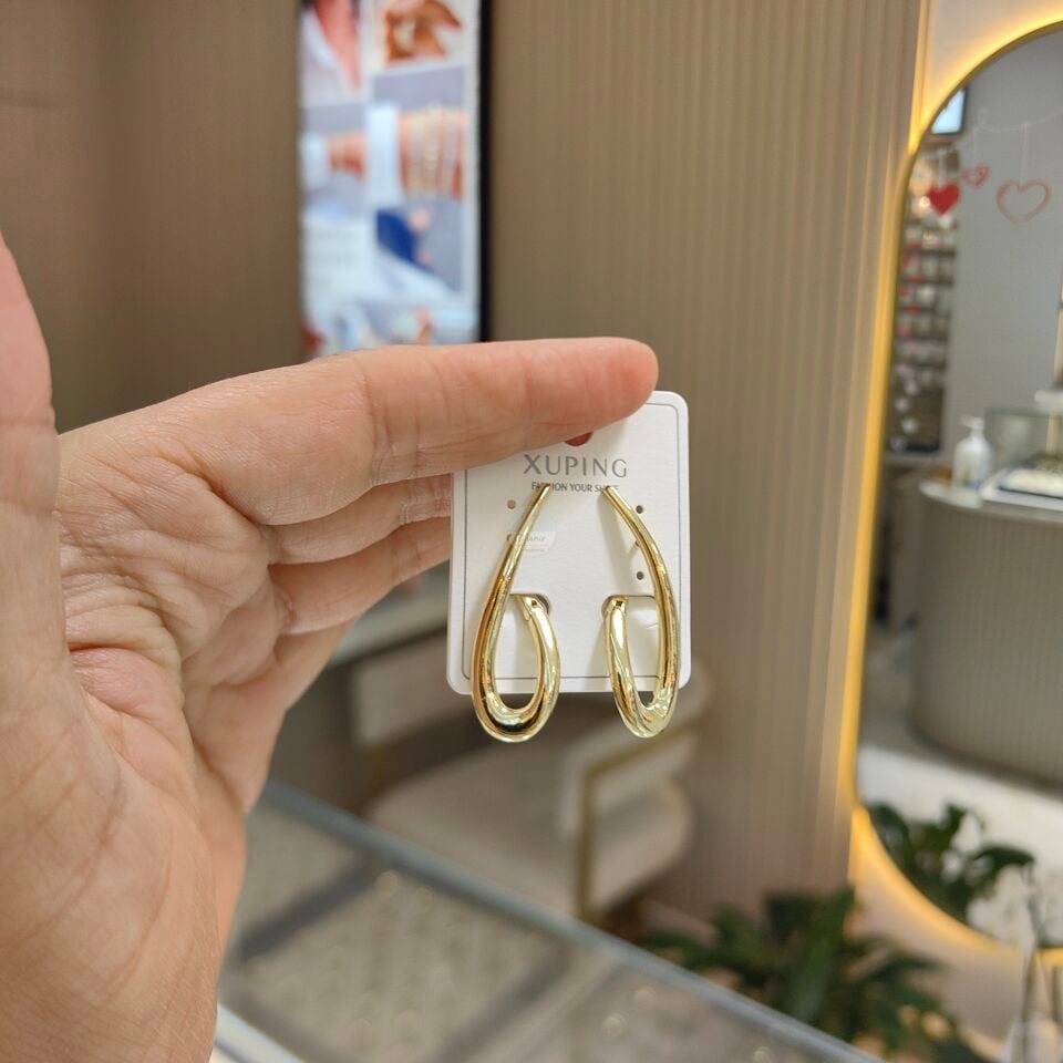 14K ALTIN KAPLAMA TASARIM KÜPE