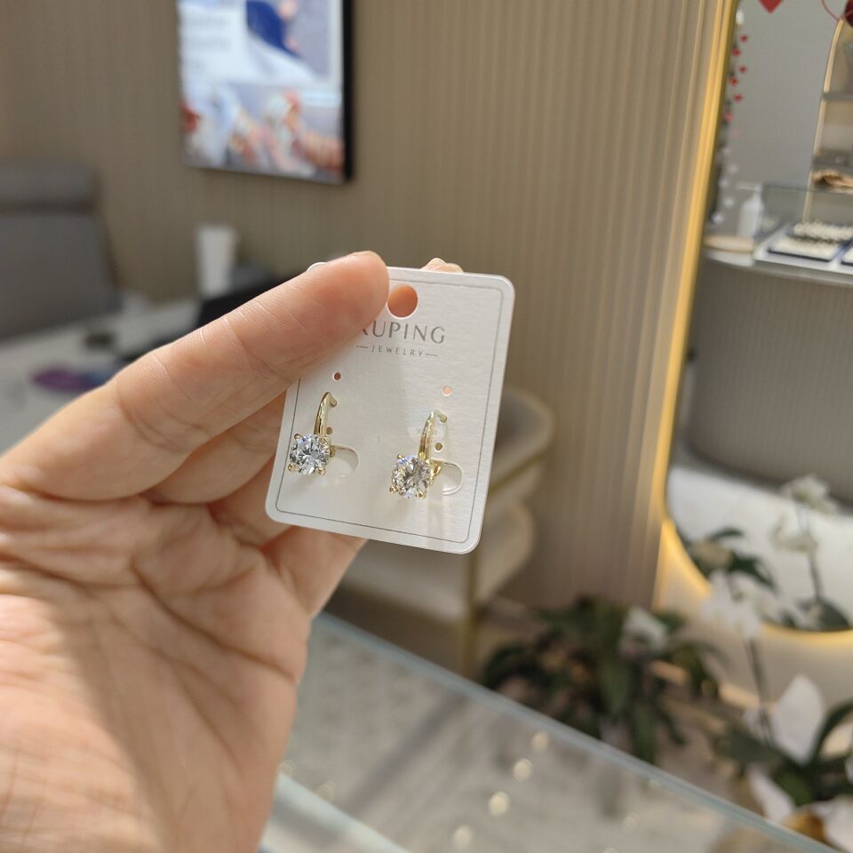 14K ALTIN KAPLAMA TAŞLI KÜPE