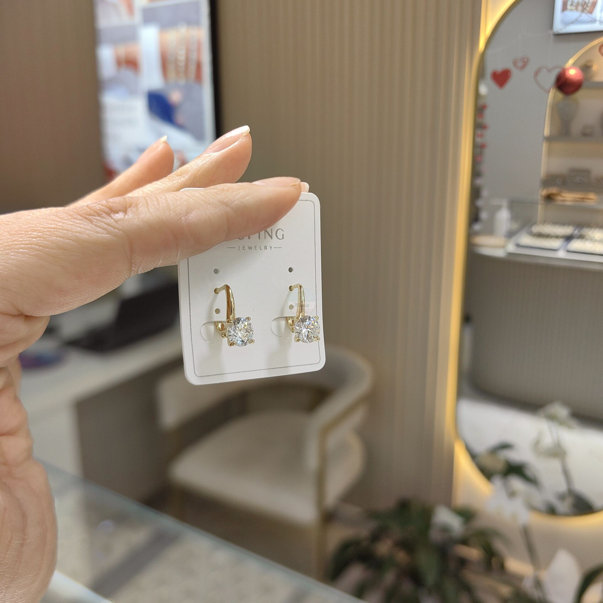 14K ALTIN KAPLAMA TAŞLI KÜPE