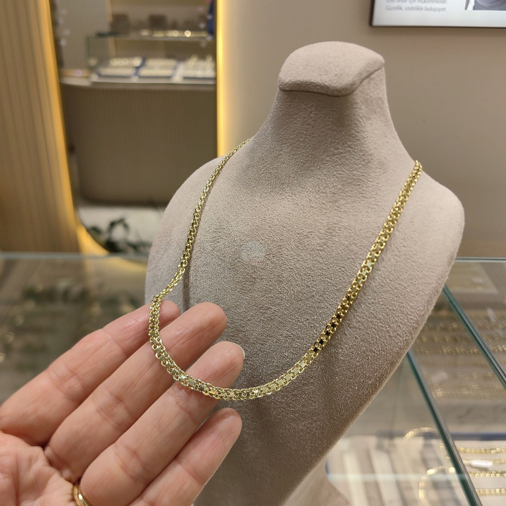 14K ALTIN KAPLAMA BİSMARK ZİNCİR