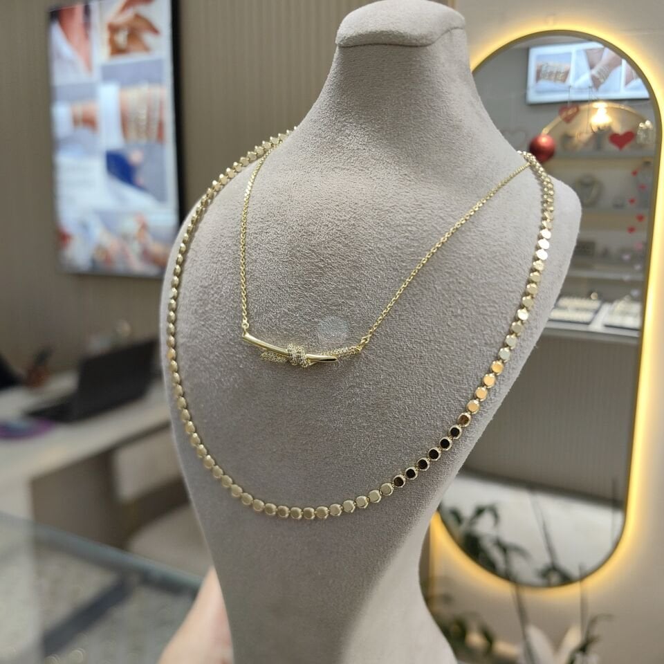 14K ALTIN KAPLAMA KOMBİN KOLYELER