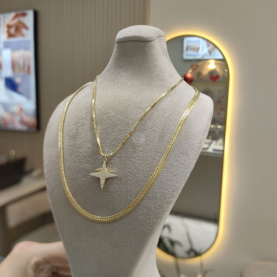 14K ALTIN KAPLAMA SİRİUS KOMBİN