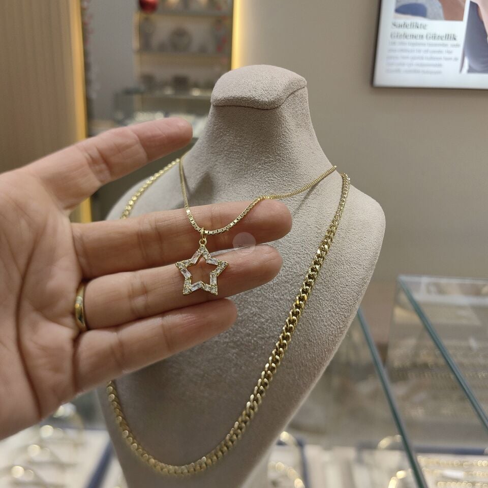 14K ALTIN KAPLAMA STAR KOMBİN