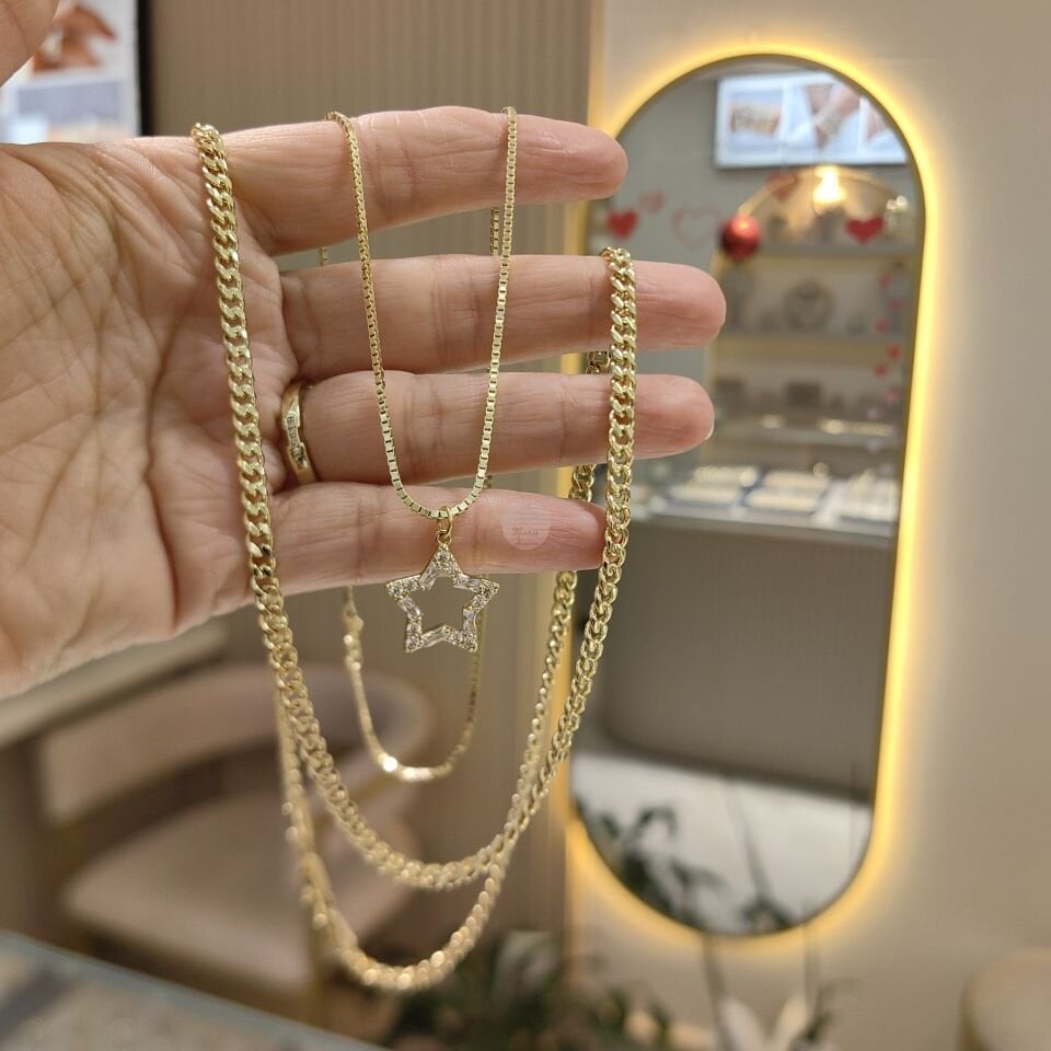 14K ALTIN KAPLAMA STAR KOMBİN