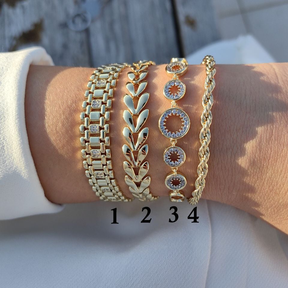 14 AYAR ALTIN RENGİ BİLEKLİKLER