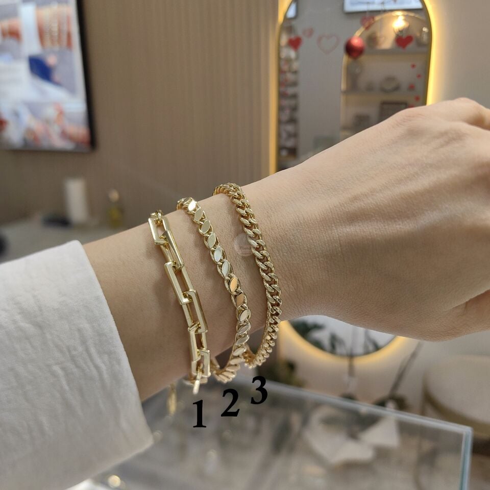 14K ALTIN KAPLAMA TAŞSIZ BİLEKLİKLER