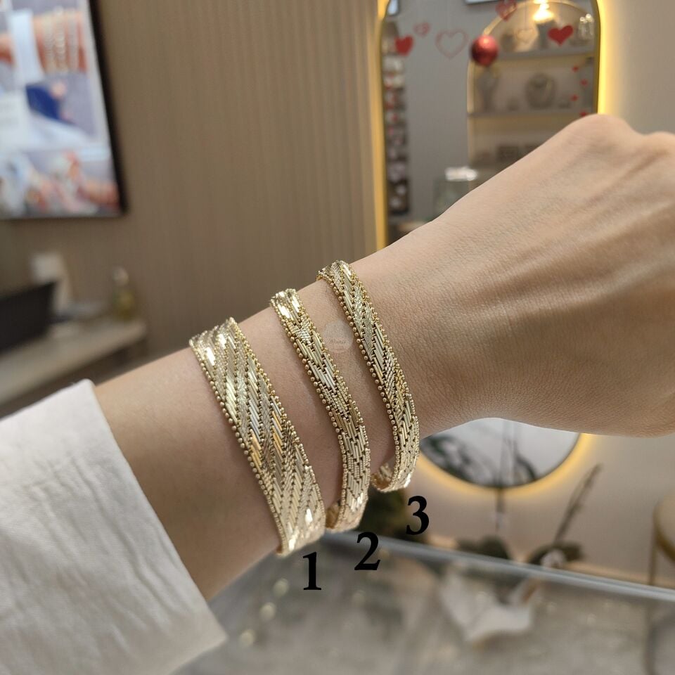 14K ALTIN KAPLAMA HASIR BİLEKLİKLER