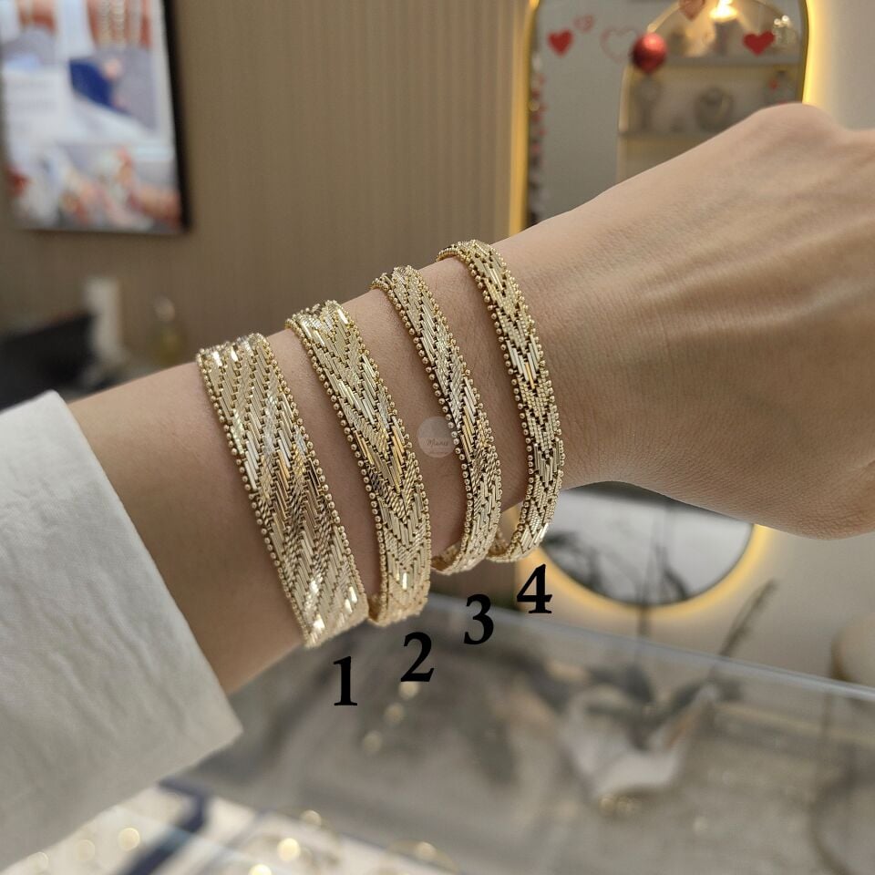 14K ALTIN KAPLAMA HASIR BİLEKLİKLER