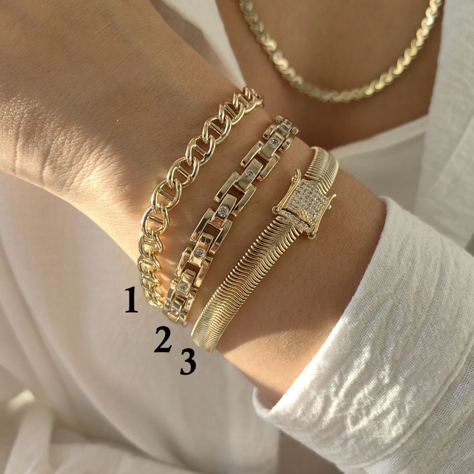 14 AYAR ALTIN RENGİ BİLEKLİKLER