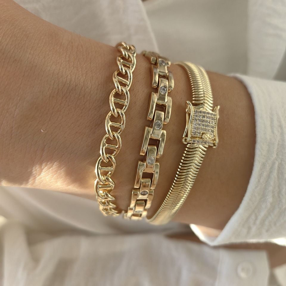 14 AYAR ALTIN RENGİ BİLEKLİKLER