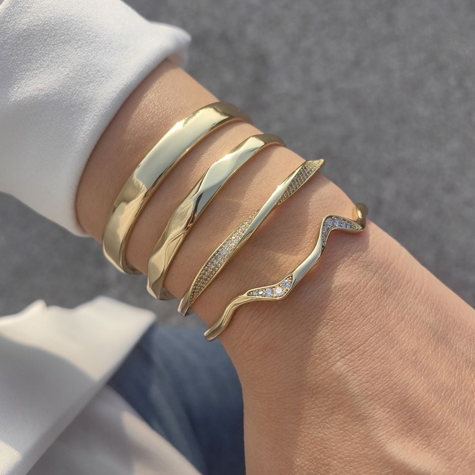 14K ALTIN KAPLAMA KELEPÇE BİLEZİKLER