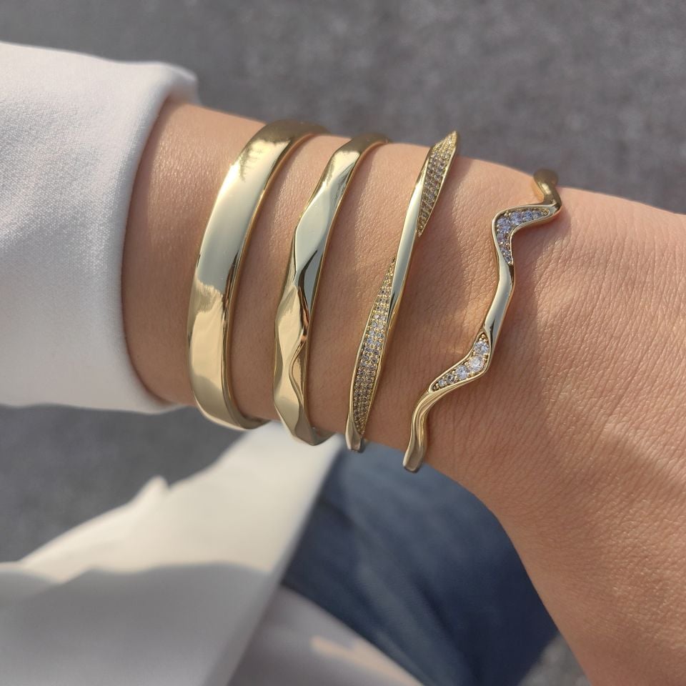 14K ALTIN KAPLAMA KELEPÇE BİLEZİKLER