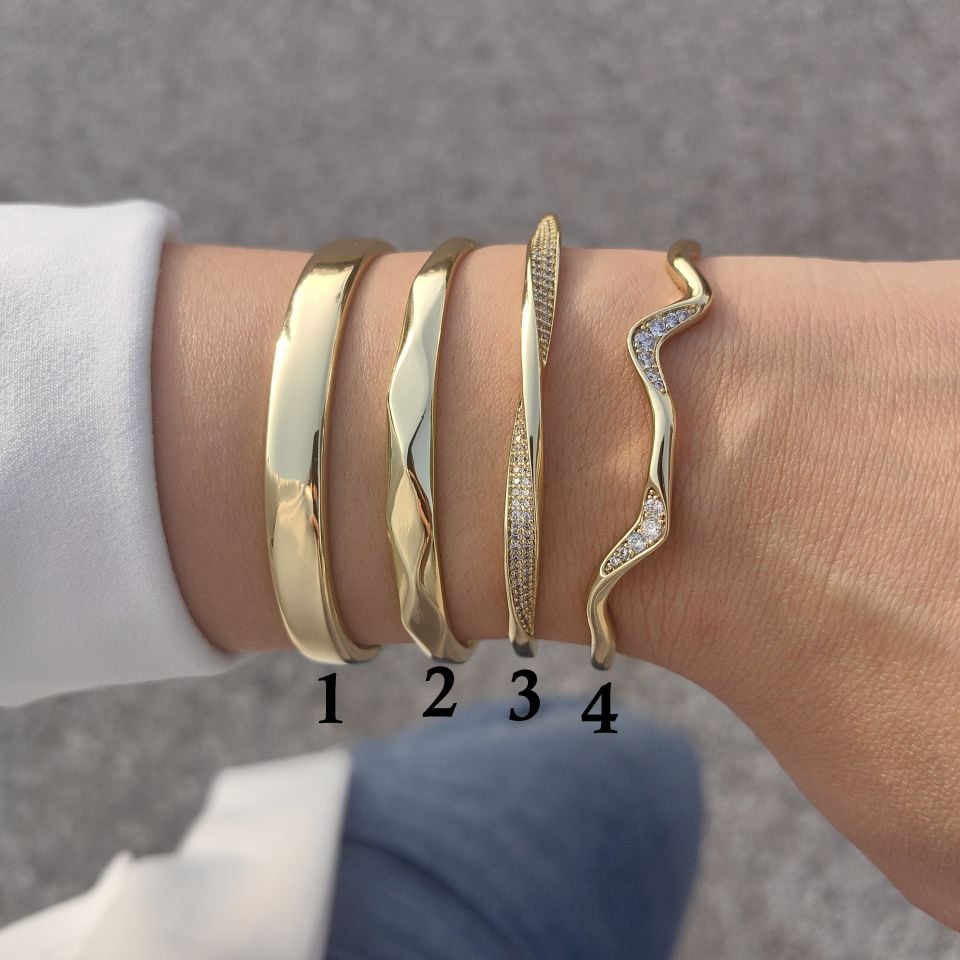 14K ALTIN KAPLAMA KELEPÇE BİLEZİKLER