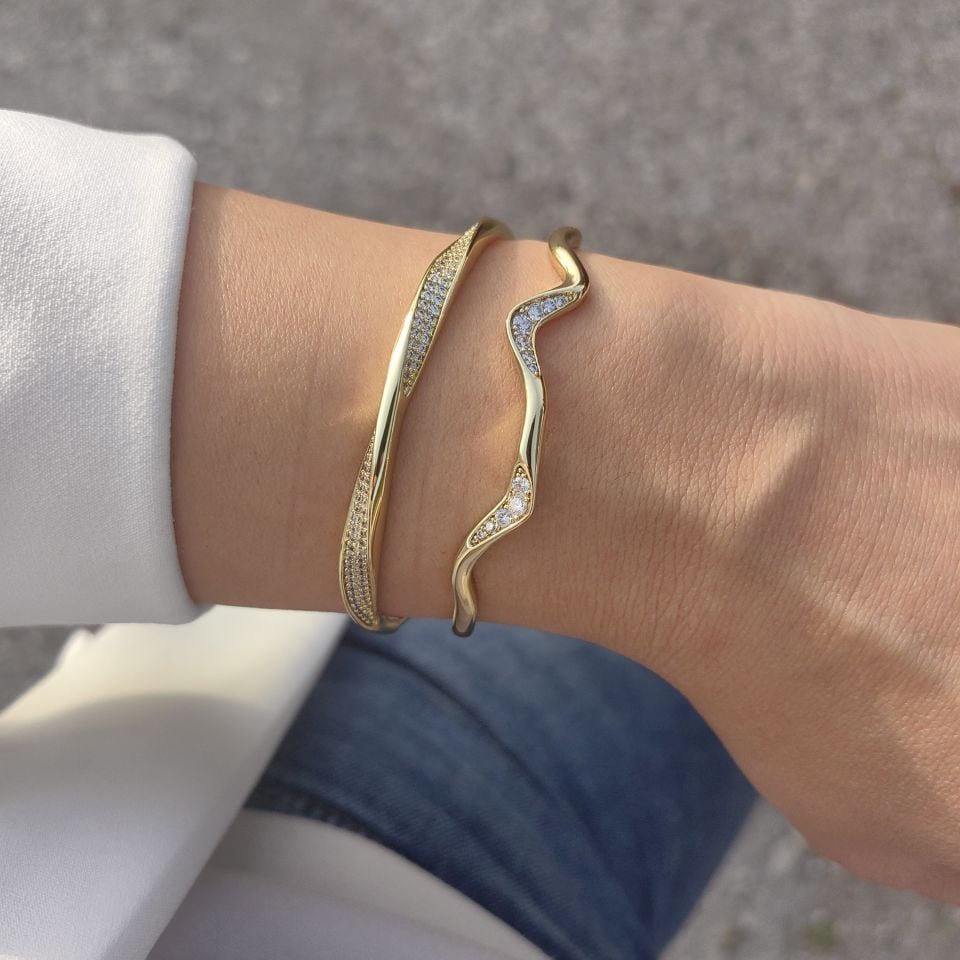 14K ALTIN KAPLAMA KELEPÇE BİLEZİKLER