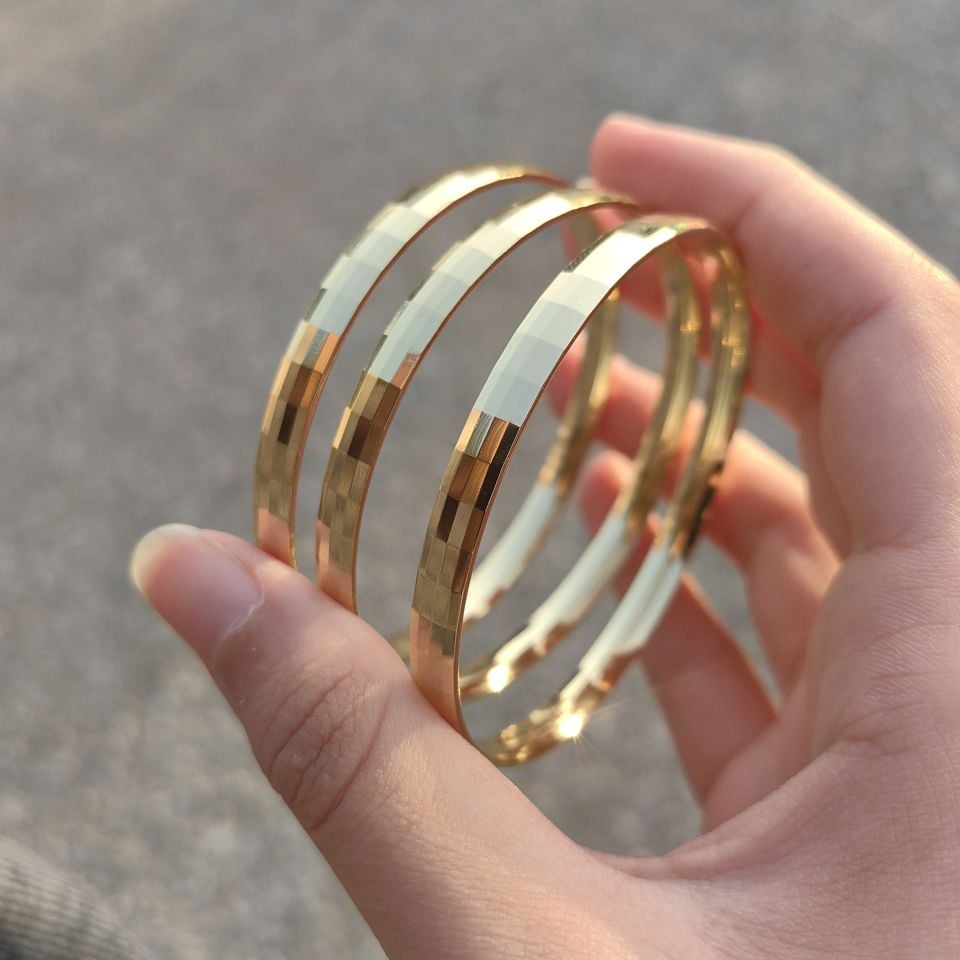 14K ALTIN KAPLAMA MOZAİK DESEN BİLEZİK