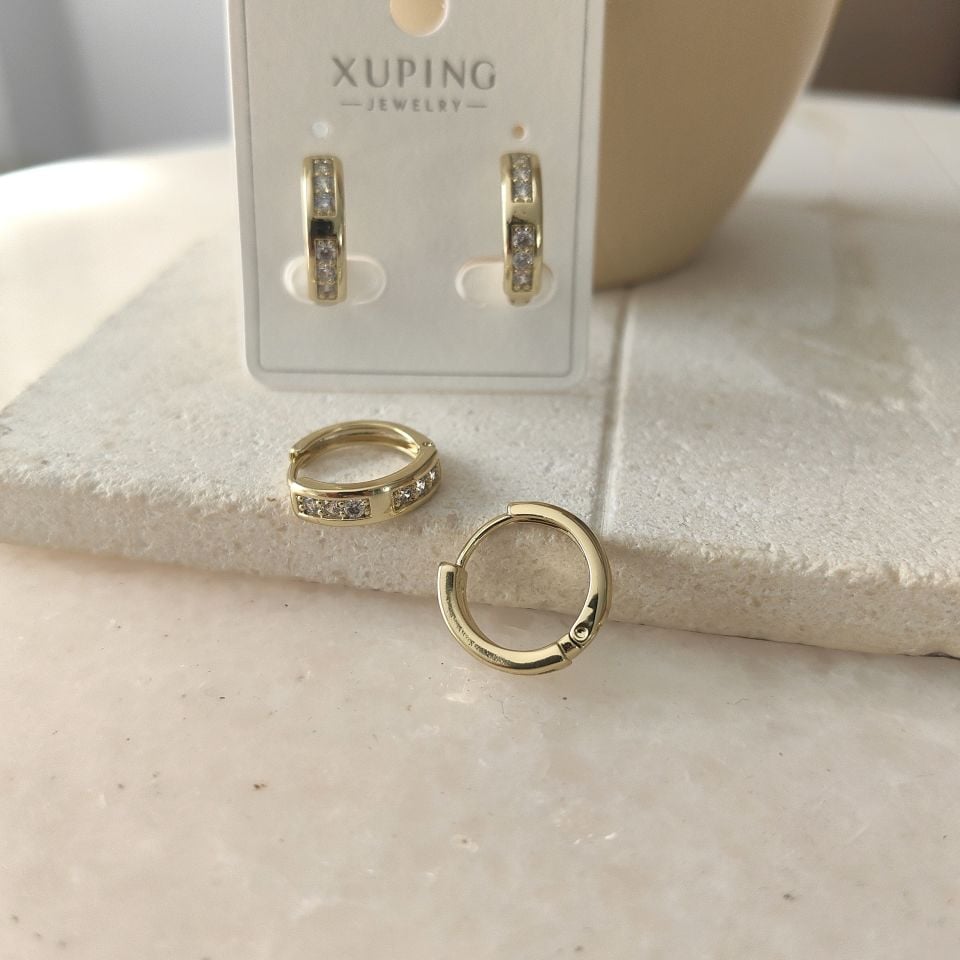 14K ALTIN KAPLAMA MİNİMAL KÜPE