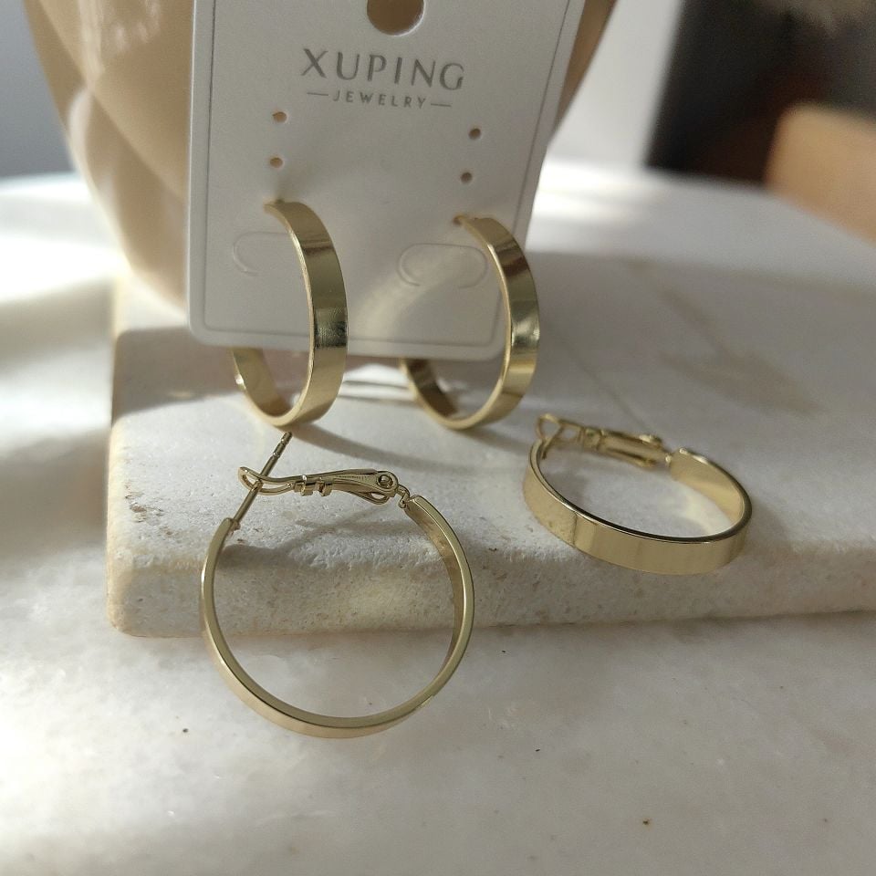 14K ALTIN KAPLAMA RAY HALKA KÜPELER