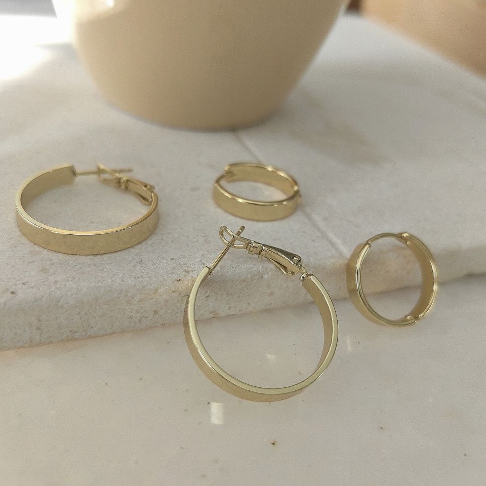 14K ALTIN KAPLAMA RAY HALKA KÜPELER