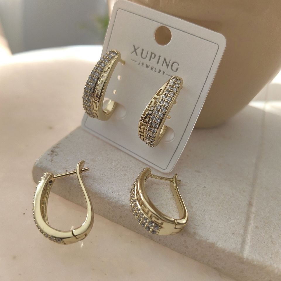 14K ALTIN KAPLAMA TAŞLI KÜPE