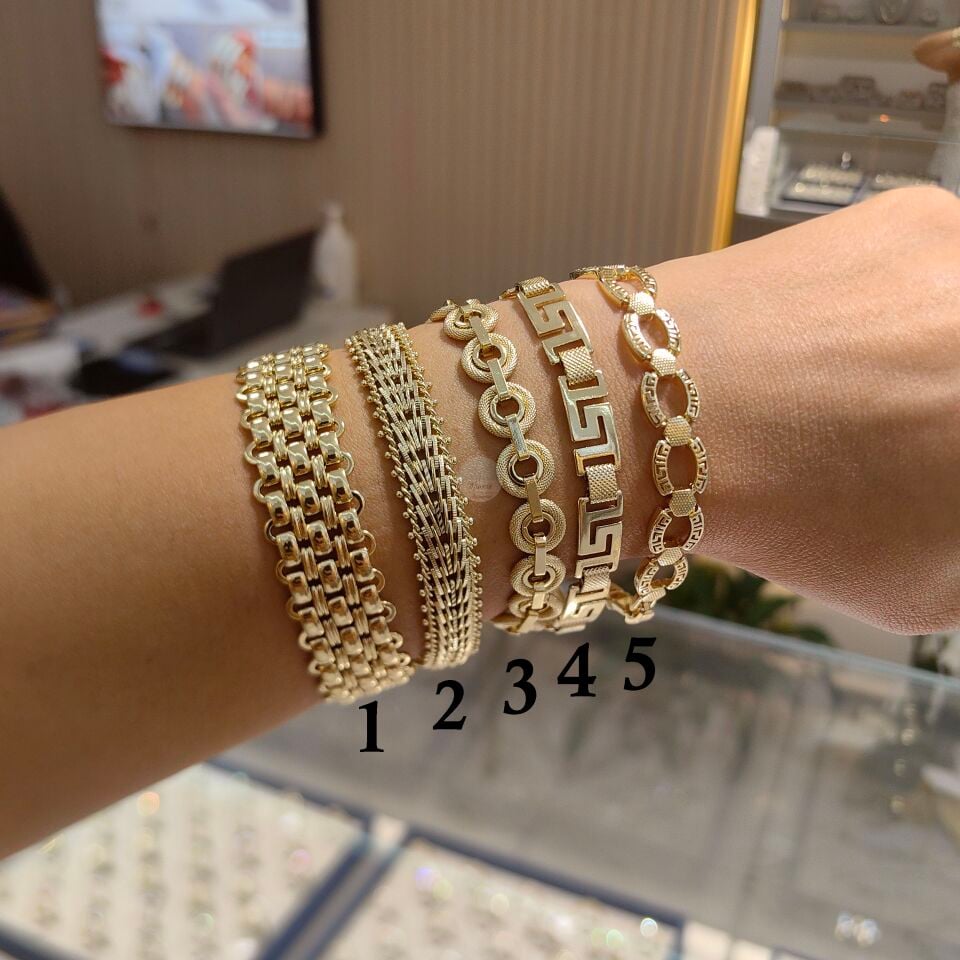 14K ALTIN KAPLAMA TAŞSIZ BİLEKLİKLER