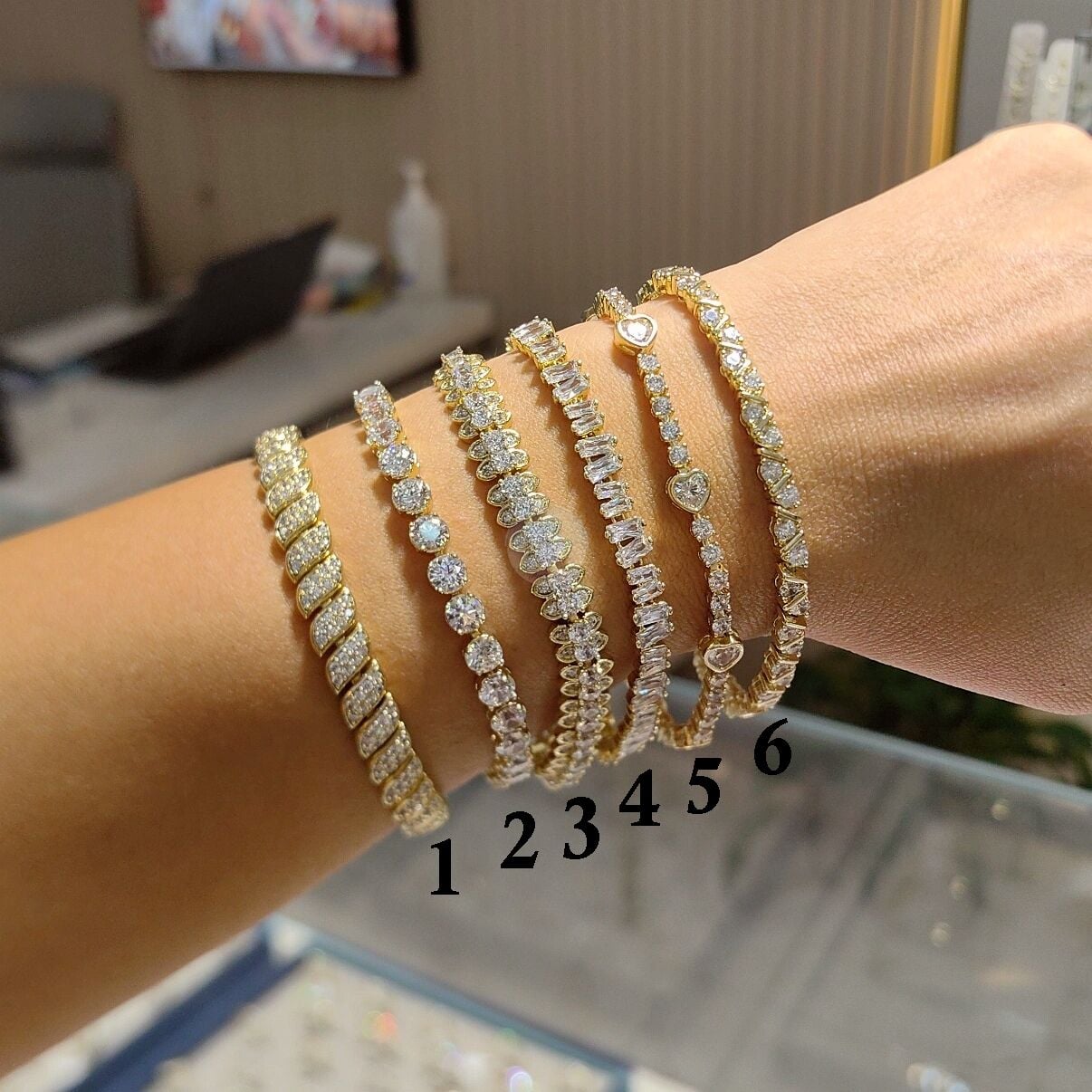 14K ALTIN KAPLAMA IŞILTILI BİLEKLİKLER