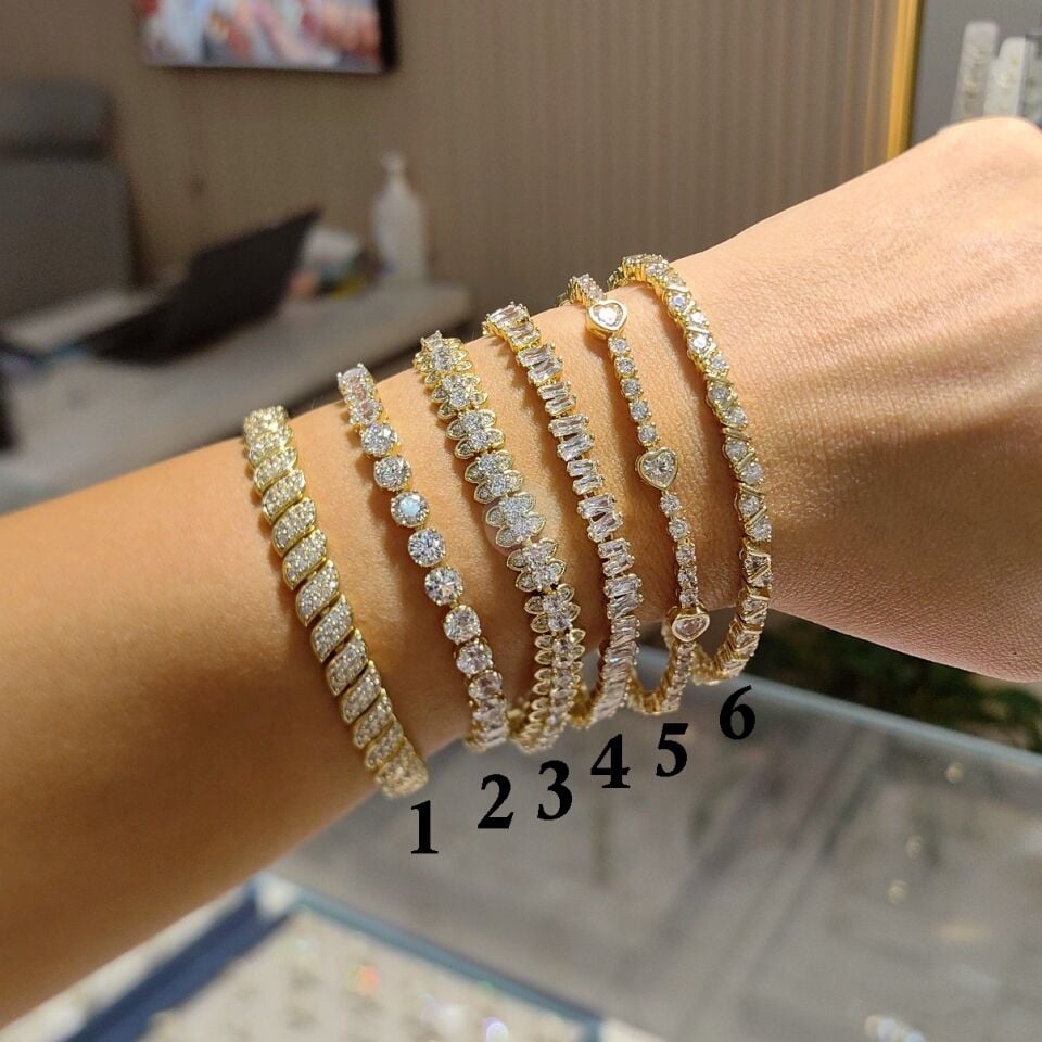 14K ALTIN KAPLAMA IŞILTILI BİLEKLİKLER