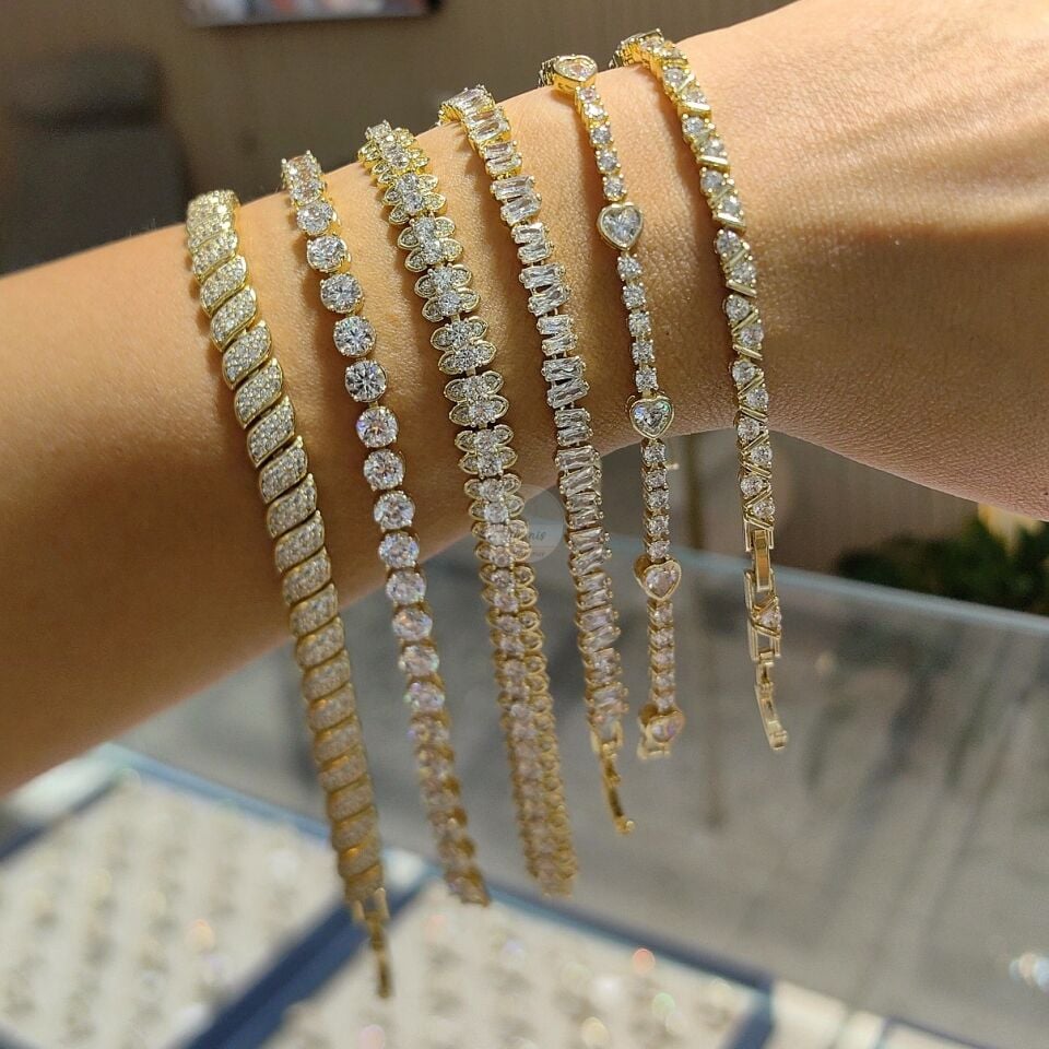 14K ALTIN KAPLAMA IŞILTILI BİLEKLİKLER