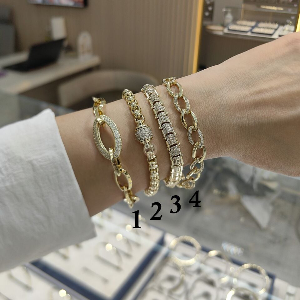14K AYAR ALTIN KAPLAMA BİLEKLİKLER