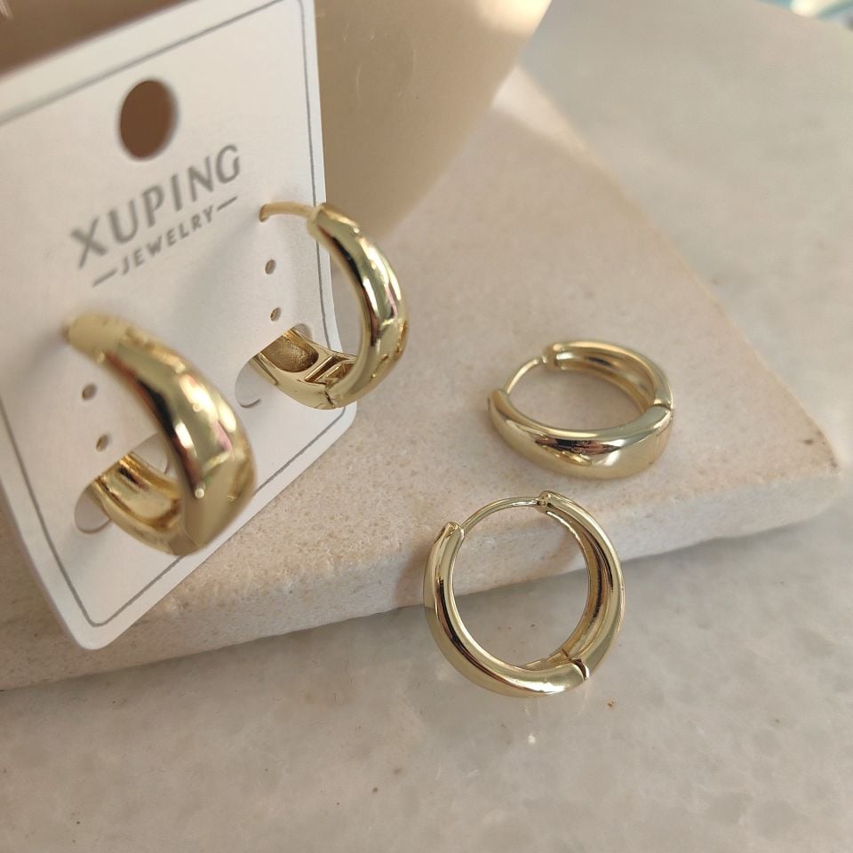 14K ALTIN KAPLAMA ORTA BOY KÜPE