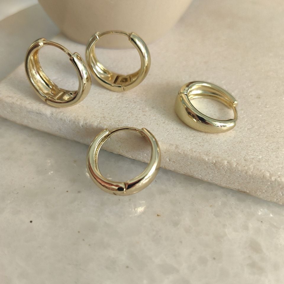 14K ALTIN KAPLAMA ORTA BOY KÜPE